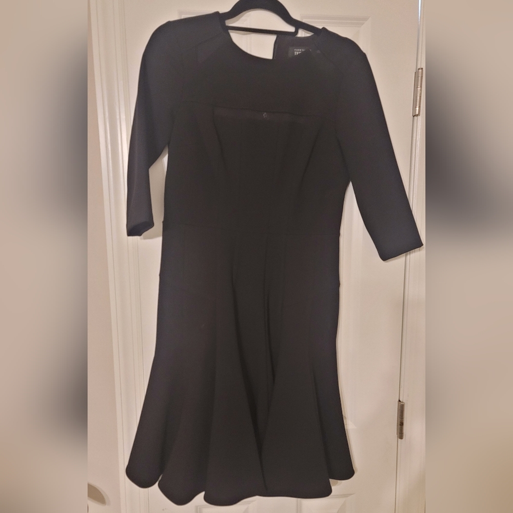 Rickie Freeman for Teri Jon 3/4 sleeve crepe midi dress, size 8